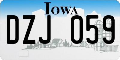 IA license plate DZJ059