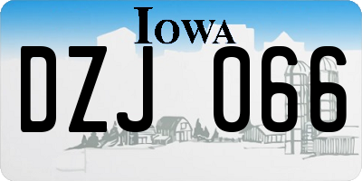 IA license plate DZJ066