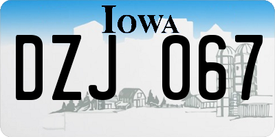 IA license plate DZJ067
