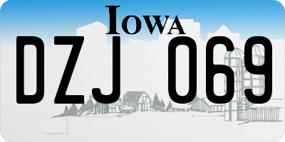 IA license plate DZJ069