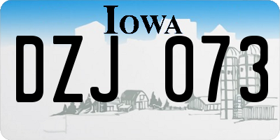 IA license plate DZJ073