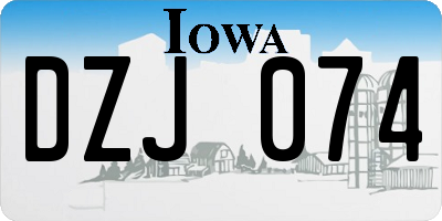 IA license plate DZJ074