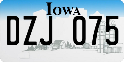 IA license plate DZJ075