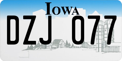 IA license plate DZJ077