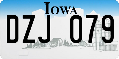 IA license plate DZJ079