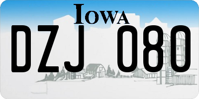 IA license plate DZJ080