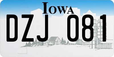 IA license plate DZJ081