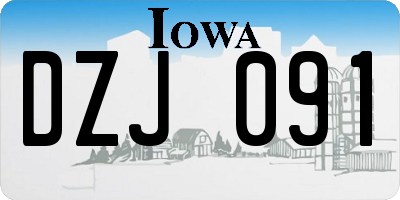 IA license plate DZJ091