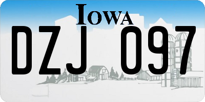 IA license plate DZJ097