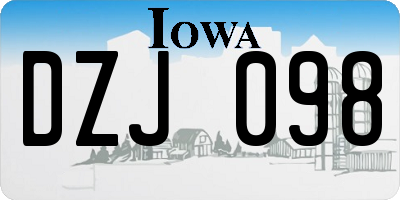 IA license plate DZJ098