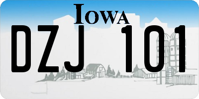 IA license plate DZJ101