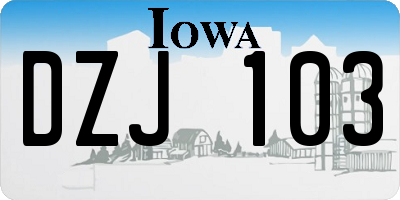 IA license plate DZJ103