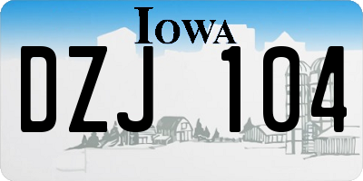 IA license plate DZJ104