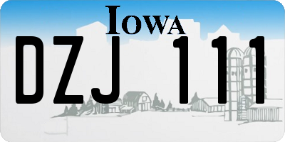 IA license plate DZJ111