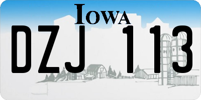 IA license plate DZJ113