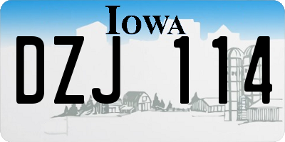 IA license plate DZJ114