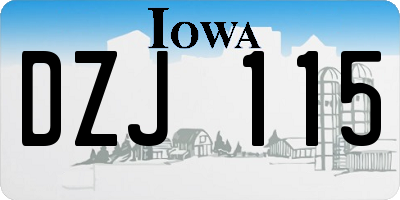 IA license plate DZJ115