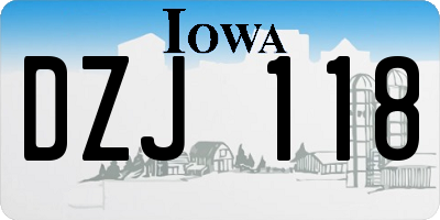 IA license plate DZJ118