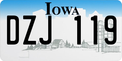 IA license plate DZJ119