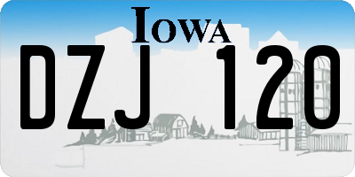 IA license plate DZJ120