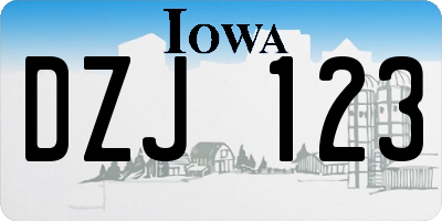 IA license plate DZJ123