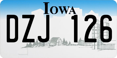 IA license plate DZJ126