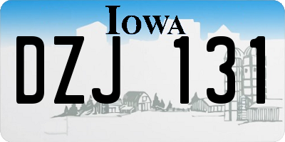 IA license plate DZJ131