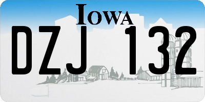 IA license plate DZJ132