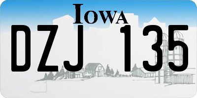 IA license plate DZJ135