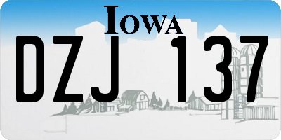 IA license plate DZJ137