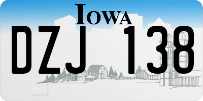 IA license plate DZJ138