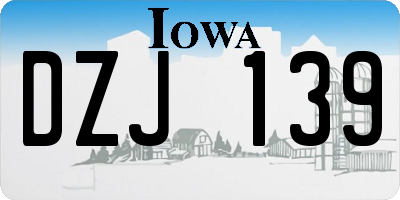 IA license plate DZJ139