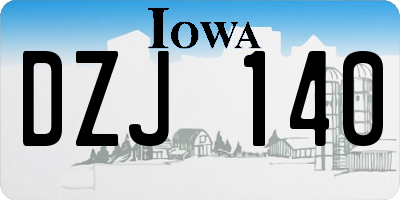 IA license plate DZJ140