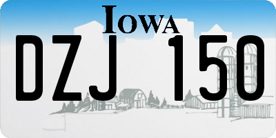 IA license plate DZJ150