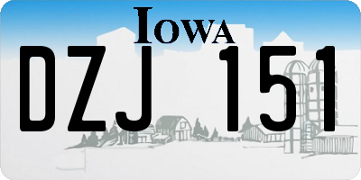 IA license plate DZJ151