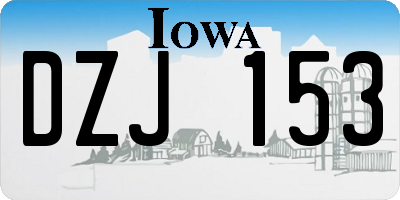 IA license plate DZJ153