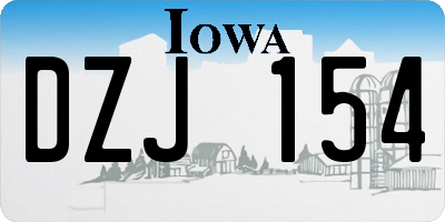 IA license plate DZJ154