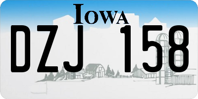 IA license plate DZJ158