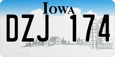 IA license plate DZJ174