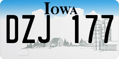 IA license plate DZJ177