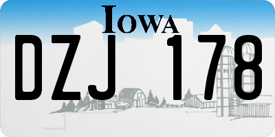 IA license plate DZJ178