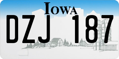 IA license plate DZJ187