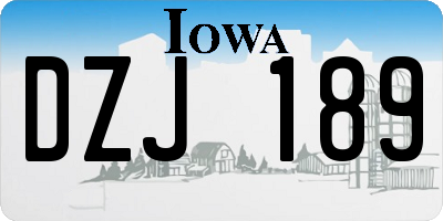 IA license plate DZJ189