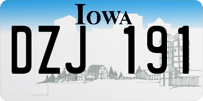 IA license plate DZJ191