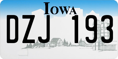 IA license plate DZJ193