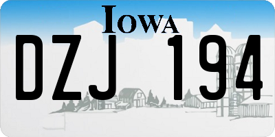 IA license plate DZJ194
