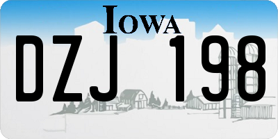 IA license plate DZJ198