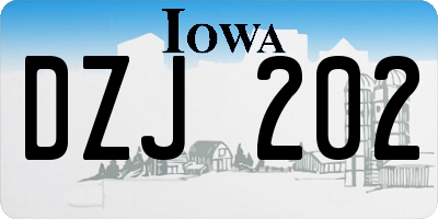 IA license plate DZJ202