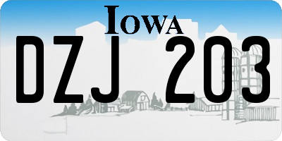 IA license plate DZJ203