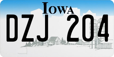 IA license plate DZJ204